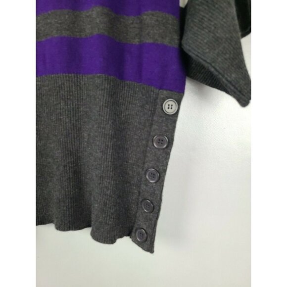 CABLE & Gauge White Gray Striped Knit Top Size M - Picture 2 of 8